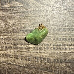 Green Stone Pendant with Gold Accent